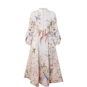 Rebellion Cream Aviary Shirt Dress