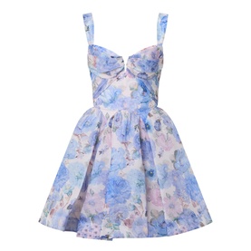 Rebellion Floral Draped Mini Dress