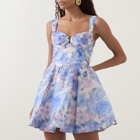 Rebellion Floral Draped Mini Dress