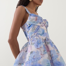 Rebellion Floral Draped Mini Dress