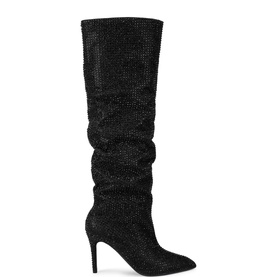 Amore Crystal Embellished Knee High Boots