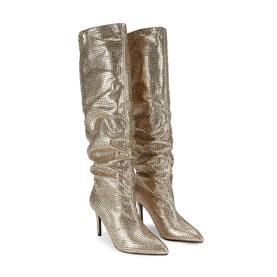 Amore Crystal Embellished Knee High Boots