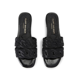 Crystal Chain Flat Sandals