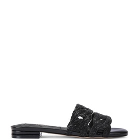 Crystal Chain Flat Sandals
