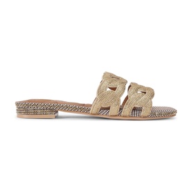 Crystal Chain Flat Sandals