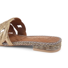 Crystal Chain Flat Sandals