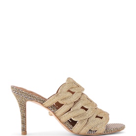 Houndstooth Crystal Chain Mules