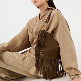 Oskan Soft Zip Fringed Shoulder Bag