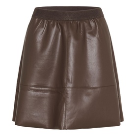 Mik Faux Leather Flared Mini Skirt