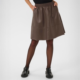 Mik Faux Leather Flared Mini Skirt