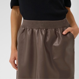 Mik Faux Leather Flared Mini Skirt