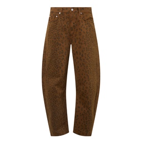 Miro Mid-Rise Cheetah Barrel Leg Jeans