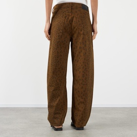 Miro Mid-Rise Cheetah Barrel Leg Jeans