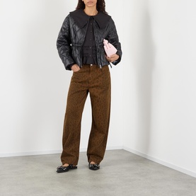 Miro Mid-Rise Cheetah Barrel Leg Jeans