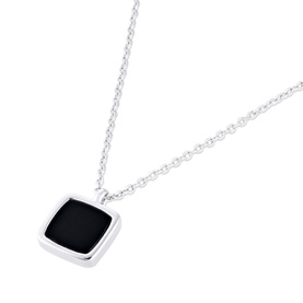 Solitaire Onyx Pendant Necklace