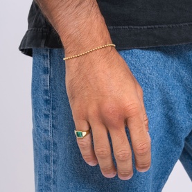 Malachite Cushion Ring