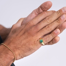 Malachite Cushion Ring