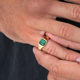 Malachite Cushion Ring