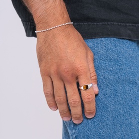 Tiger Eye Cushion Signet Ring