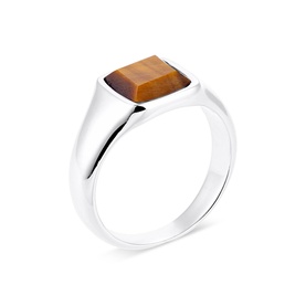 Tiger Eye Cushion Signet Ring