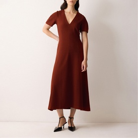 Curved Sleeve Midi Dress