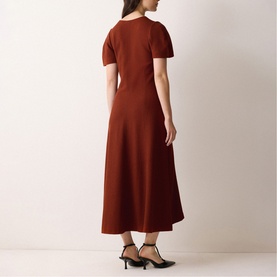 Curved Sleeve Midi Dress