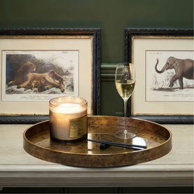 Oriental Floral Round Tray