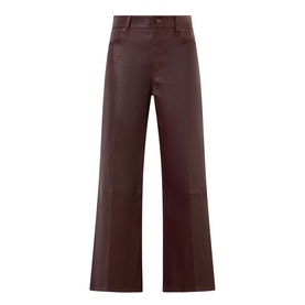 Cropped Wide Leg Leather Trousers