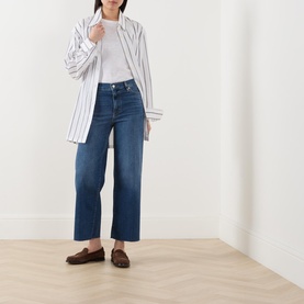 Le Palazzo Cropped Wide Leg Jeans
