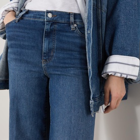 Le Palazzo Cropped Wide Leg Jeans