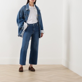 Le Palazzo Cropped Wide Leg Jeans