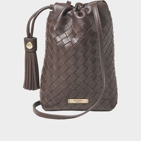Hudson Leather Weave Crossbody Bag