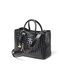 London Leather Weave Midi Tote Bag