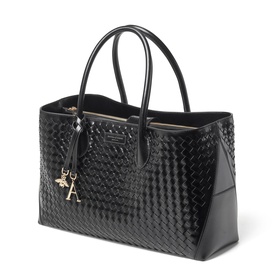 London Leather Weave Tote Bag