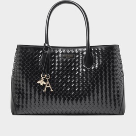 London Leather Weave Tote Bag