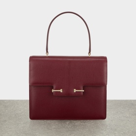 Grained Leather Top Handle Bag