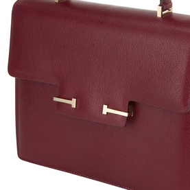 Grained Leather Top Handle Bag