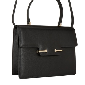 Grained Leather Top Handle Bag