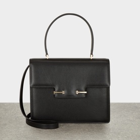 Grained Leather Top Handle Bag