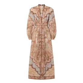 Wanderlust Paisley Linen Flared Dress