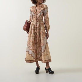 Wanderlust Paisley Linen Flared Dress