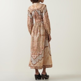Wanderlust Paisley Linen Flared Dress