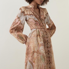 Wanderlust Paisley Linen Flared Dress