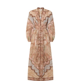 Wanderlust Paisley Linen Flared Dress