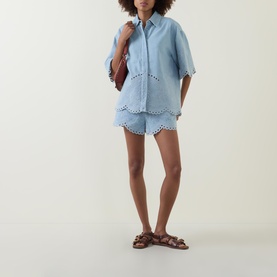 Broderie Anglaise Denim Shirt