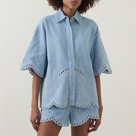 Broderie Anglaise Denim Shirt