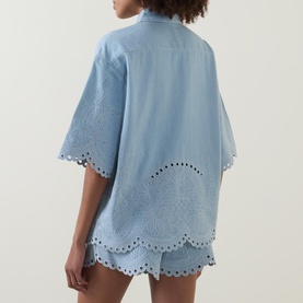 Broderie Anglaise Denim Shirt