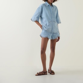 Broderie Anglaise Denim Shirt