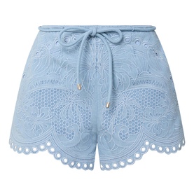 Broderie Anglaise Denim Shorts