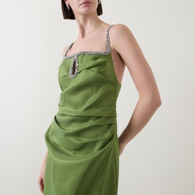 Astonhall Rhinestone Trim Ruched Dress